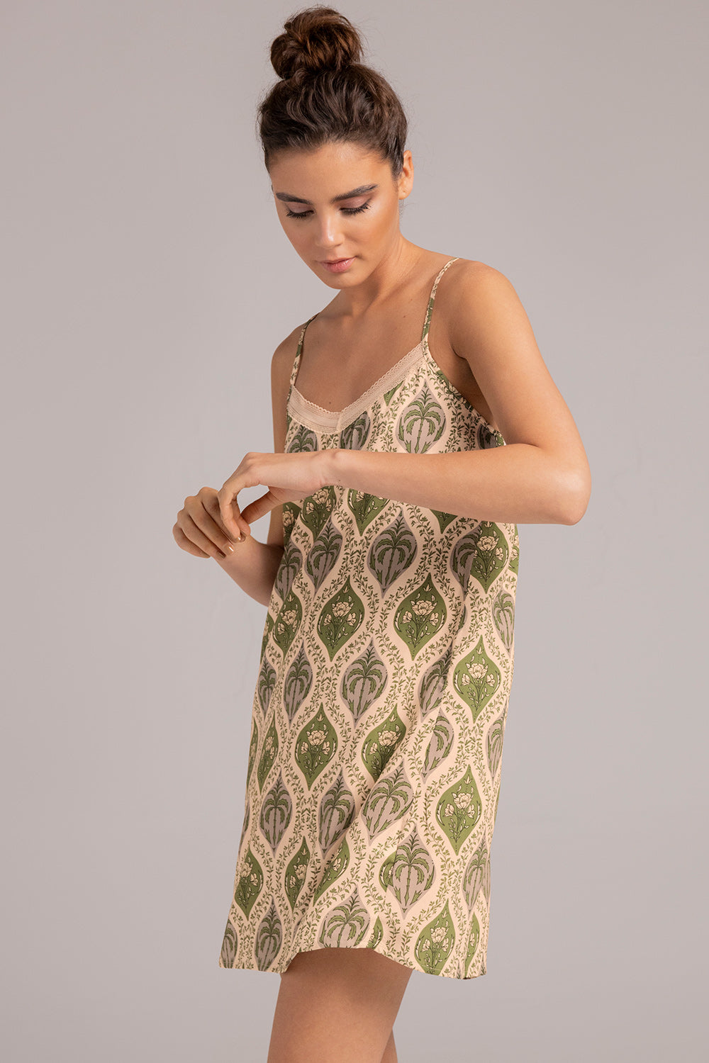 Adjustable Lace Strappy Nightown in Print | Touche