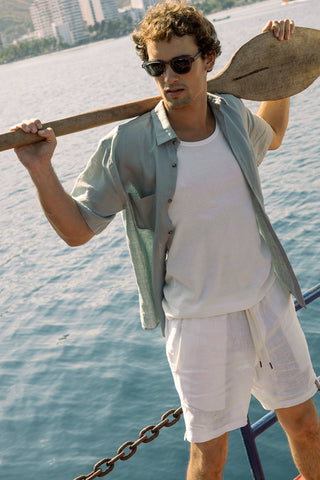 Classic fit linen shirt