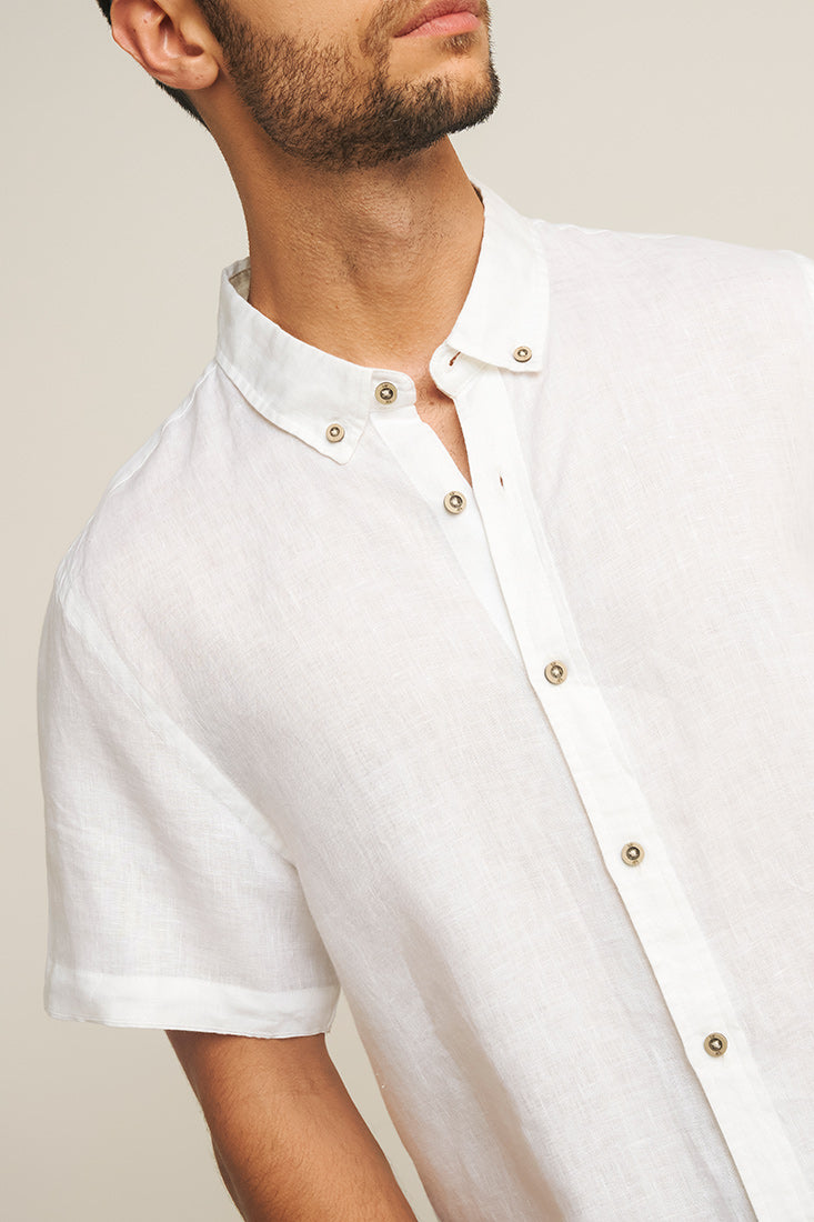 Short Sleeves SLIM FIT Shirt in White | Touche Collection White / L Short Sleeves SLIM FIT Shirt in White | Touche Collection White / L