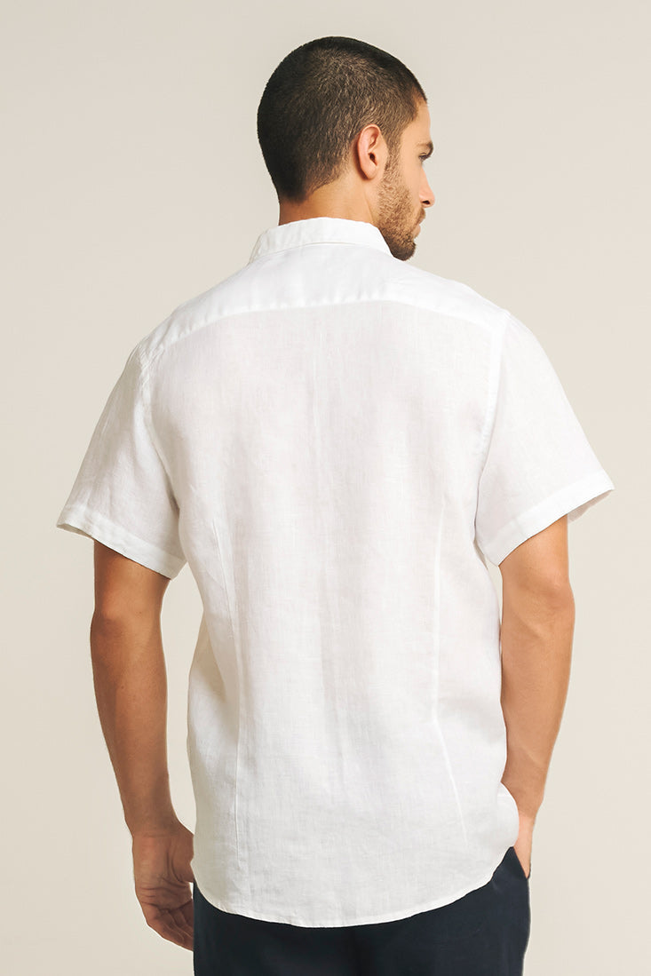 Short Sleeves SLIM FIT Shirt in White | Touche Collection White / L Short Sleeves SLIM FIT Shirt in White | Touche Collection White / L