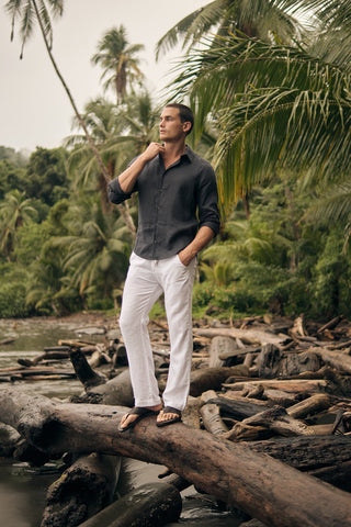 Îlot Colombia, Fiji prive linen shirt, Men's shirt, Summer, Beach, Men's clothing