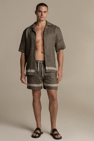 Îlot Internacional, Faro linen shorts, Men's swim shorts, Summer, Beach, Men's clothing