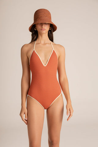 Touché Internacional, Balneaire, Deep v-neck one piece, Women's Swimsuit, Beach, Summer, Vacation