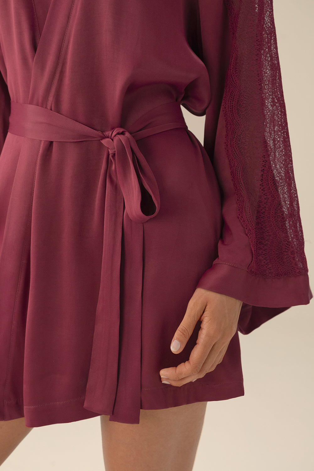 red kimono dress short Women's Satin Kimono Short Robe | Color: Red