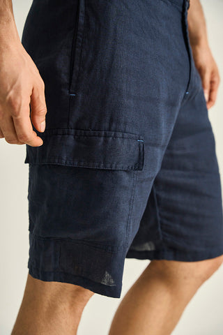 Ilot, Linen cargo bermuda, Ref.BH39041, Ilot/Men, Linen,Shorts Men