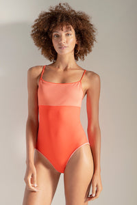 Textured rib / solid classic one piece